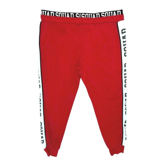 No Boundaries Red Jogger Pants Sz 2XL Squad Print Elastic Waistband & Drawstring - Picture 6 of 6